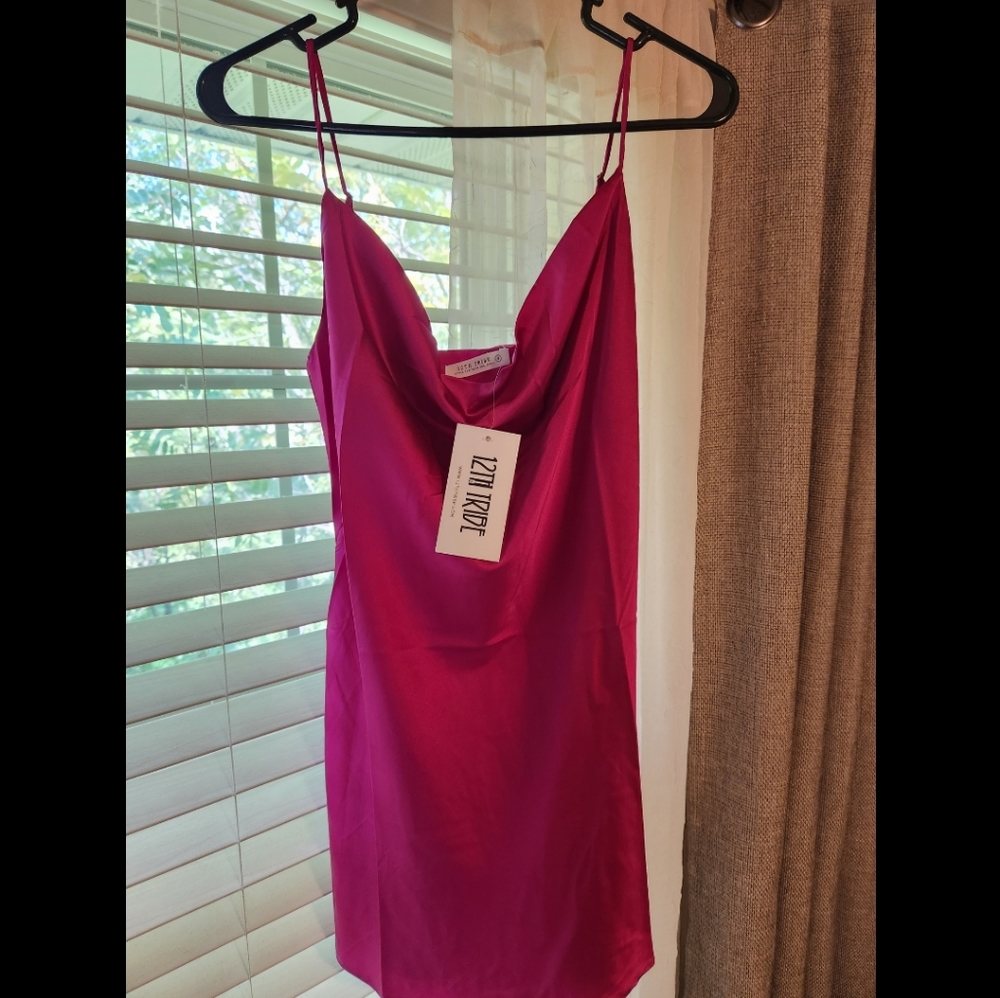 12th Tribe Ventura Fuchsia Slip Dress - Picture 5 of 5